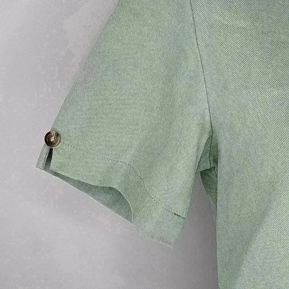 Appleseeds Petites Vintage Sage Green Dress Button Down‎ Size 6P - Picture 4 of 9
